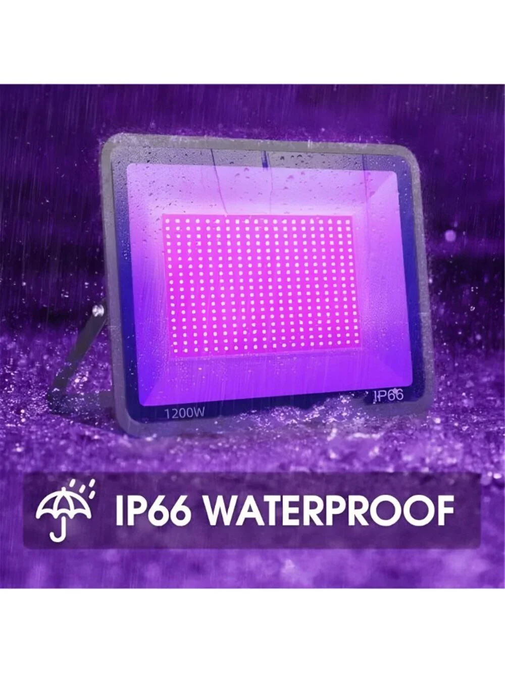2 Pack 1200W LED Black Flood Light,385-405 nm Big Black Light Outdoor